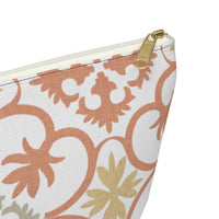 Portugal Tile Accessory Pouch w T-bottom in Orange